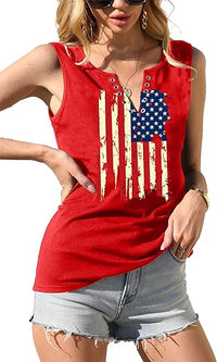 Load image into Gallery viewer, Trendy American Flag V-Neck Tank Tops for Women
