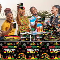 Load image into Gallery viewer, Complete Juneteenth Party Supplies Set - 142 Pieces for Freedom Day Celebration

