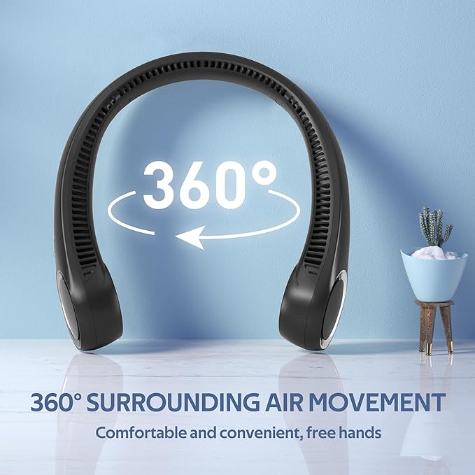 Portable Bladeless Neck Fan - Hands-Free 360° Cooling Fan