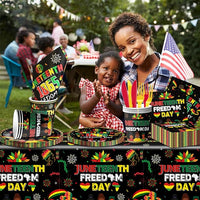 Load image into Gallery viewer, Complete Juneteenth Party Supplies Set - 142 Pieces for Freedom Day Celebration
