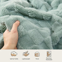 Load image into Gallery viewer, Sage Green Fleece Throw Blanket
