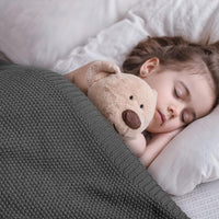 Load image into Gallery viewer, Charcoal Grey Cable Knit Throw Blanket - Soft, Lightweight, 50&quot;x60&quot;
