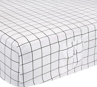 Load image into Gallery viewer, Soft Microfiber 4-Piece Full Bed Sheet Set with Elastic Pockets, Geometric Black Grid
