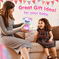 Load image into Gallery viewer, 8&quot; LED White Teddy Bear - Soft Plush Toy with Colorful Night Glow

