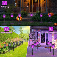 Load image into Gallery viewer, Solar-Powered Halloween Outdoor Lights with Purple Flame Effect
