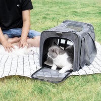 Load image into Gallery viewer, Soft-Sided Cat &amp; Dog Carrier for Pets Up to 20lbs, Washable, Collapsible, Grey
