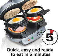 Load image into Gallery viewer, Breakfast Sandwich Maker with Timer, Silver 25490
