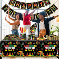Load image into Gallery viewer, Complete Juneteenth Party Supplies Set - 142 Pieces for Freedom Day Celebration
