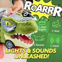 Load image into Gallery viewer, 13-in-1 Dinosaur Transport Truck Toy Set with Sound &amp; Lights, Ages 3-5+
