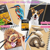Load image into Gallery viewer, 176-Piece Art Supplies Kit with 3-Color Sketch Pad &amp; Drawing Tools
