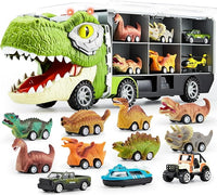 Load image into Gallery viewer, 13-in-1 Dinosaur Transport Truck Toy Set with Sound &amp; Lights, Ages 3-5+
