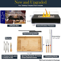 Load image into Gallery viewer, Portable Tabletop Fire Pit with S’mores Maker Kit – Indoor/Outdoor Fireplace, Stainless Steel &amp; Glass
