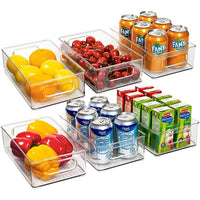 Load image into Gallery viewer, 6-Piece Stackable Refrigerator Organizer Bins Set Clear Plastic Fridge Storage Containers
