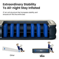 Load image into Gallery viewer, iDOO Air Mattress, Inflatable Airbed with Built-in Pump for Guest Home Camping Travel, 550lb Max, (Twin Size 18&quot;)
