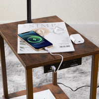 Load image into Gallery viewer, Floor Lamp with Table, USB Ports, and Shelves
