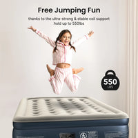 Load image into Gallery viewer, iDOO Air Mattress, Inflatable Airbed with Built-in Pump for Guest Home Camping Travel, 550lb Max, (Twin Size 18&quot;)
