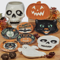 Load image into Gallery viewer, Set of 4 Scaredy Cat 18 oz. Ceramic Mugs – Halloween Holiday Designs
