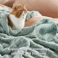 Load image into Gallery viewer, Sage Green Fleece Throw Blanket
