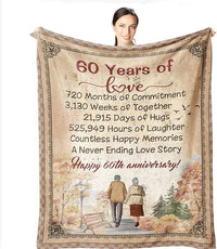 Load image into Gallery viewer, 60th Anniversary Diamond Wedding Blanket - 60&quot;x 50

