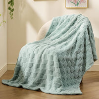 Load image into Gallery viewer, Sage Green Fleece Throw Blanket

