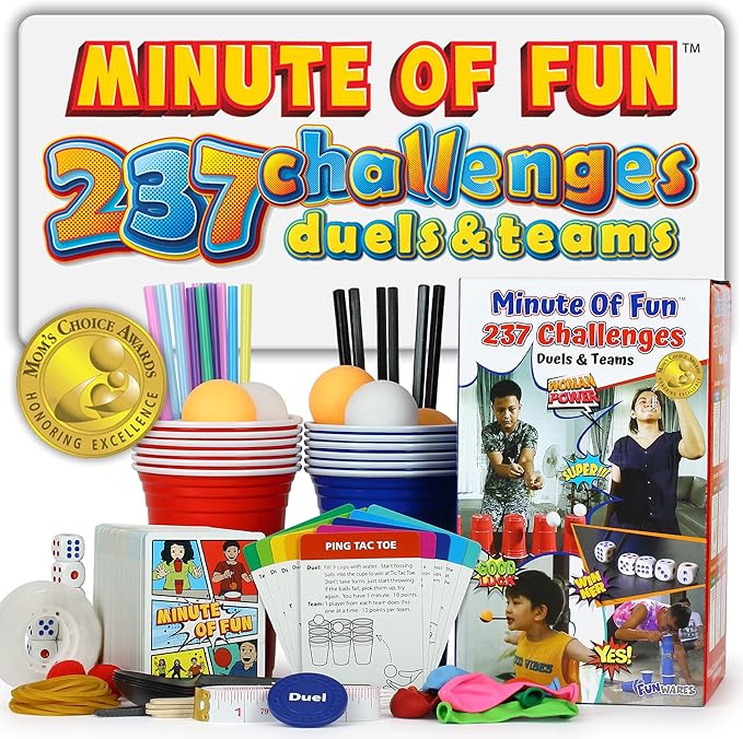 Minute of Fun Party Game - 237 Fast Challenges for All Ages, 2-12 Players