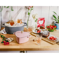 Load image into Gallery viewer, Cast Iron Heart Dutch Oven, Pink Champagne by Drew Barrymore
