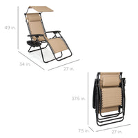 Load image into Gallery viewer, Relax in Style with Our Beige Folding Zero Gravity Recliner Chair
