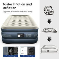 Load image into Gallery viewer, iDOO Air Mattress, Inflatable Airbed with Built-in Pump for Guest Home Camping Travel, 550lb Max, (Twin Size 18&quot;)

