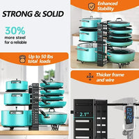 Load image into Gallery viewer, Adjustable 8-Tier Pot and Pan Rack Heavy Duty Kitchen Organizer

