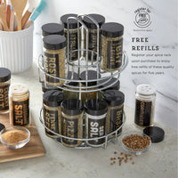 Load image into Gallery viewer, 16-Jar Rotating Spice Rack with Essential Spices
