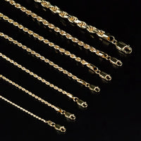 Load image into Gallery viewer, Solid 14K Gold Vermeil Sterling Silver Rope Diamond-Cut Necklace Chains
