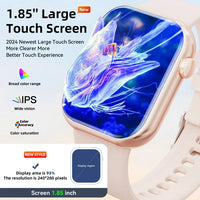 Load image into Gallery viewer, Women&#39;s Pink Smartwatch, 1.85&quot; HD Screen, Wireless Calling, IP67 Waterproof
