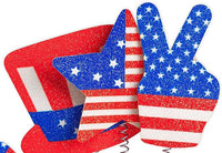 Load image into Gallery viewer, Festive 10PCS Patriotic Headbands: Uncle Sam Hat &amp; Star Boppers for 4th of July
