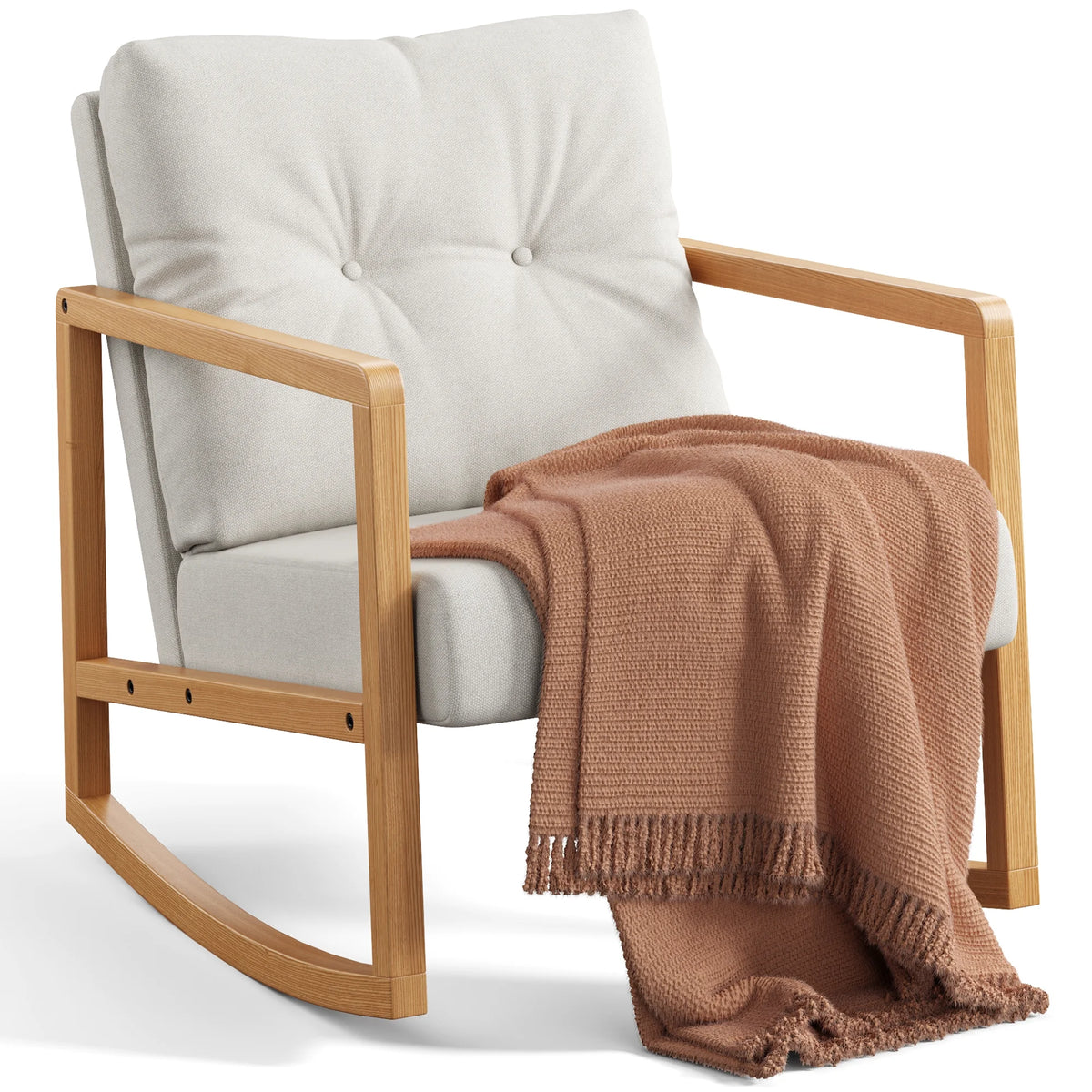 Beige Rocking Chair - Elegant Comfort