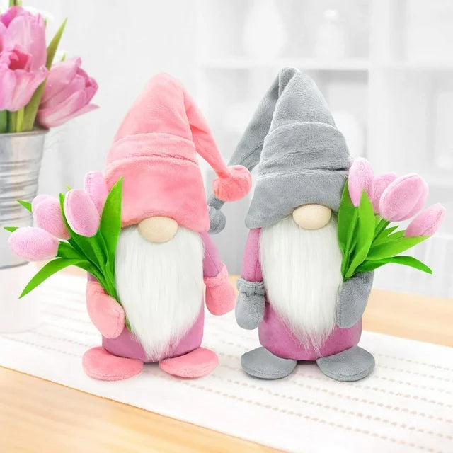 15-Inch Mother's Day Gnomes Plush Decor - Set of 2, Handmade Gifts