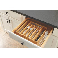 Load image into Gallery viewer, Bamboo Expandable Cutlery Tray Organizer, Kitchen Drawer Storage Solution
