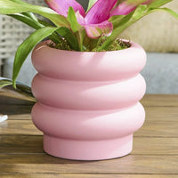 Load image into Gallery viewer, 6&quot; Chinook Ceramic Bubble Planter Pink Modern Design
