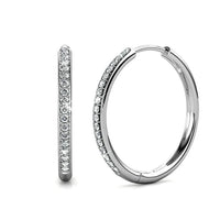 Load image into Gallery viewer, Bianca 18k White Gold Plated Silver Hoop Earrings
