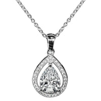 Load image into Gallery viewer, Isabel 18k White Gold Plated Silver CZ Pendant Necklace
