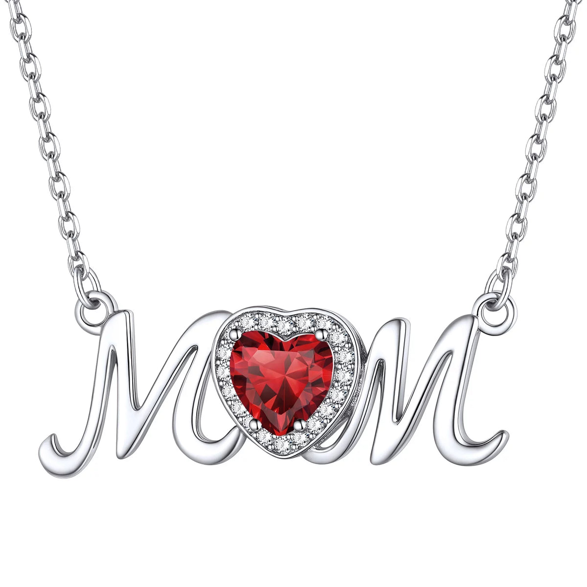 Mom Necklace for Women 925 Sterling Silver Heart