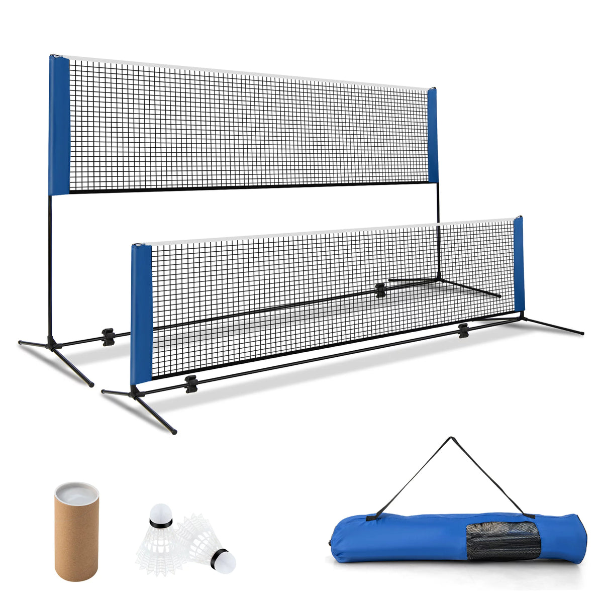 10FT Adjustable Badminton Net Set with Carry Bag - Portable & Easy Setup