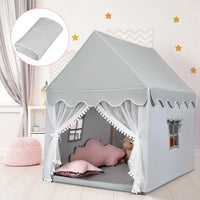 Load image into Gallery viewer, Costway Kids Play Tent Large Playhouse Children Play Castle Fairy Tent Gift w/ Mat Gray
