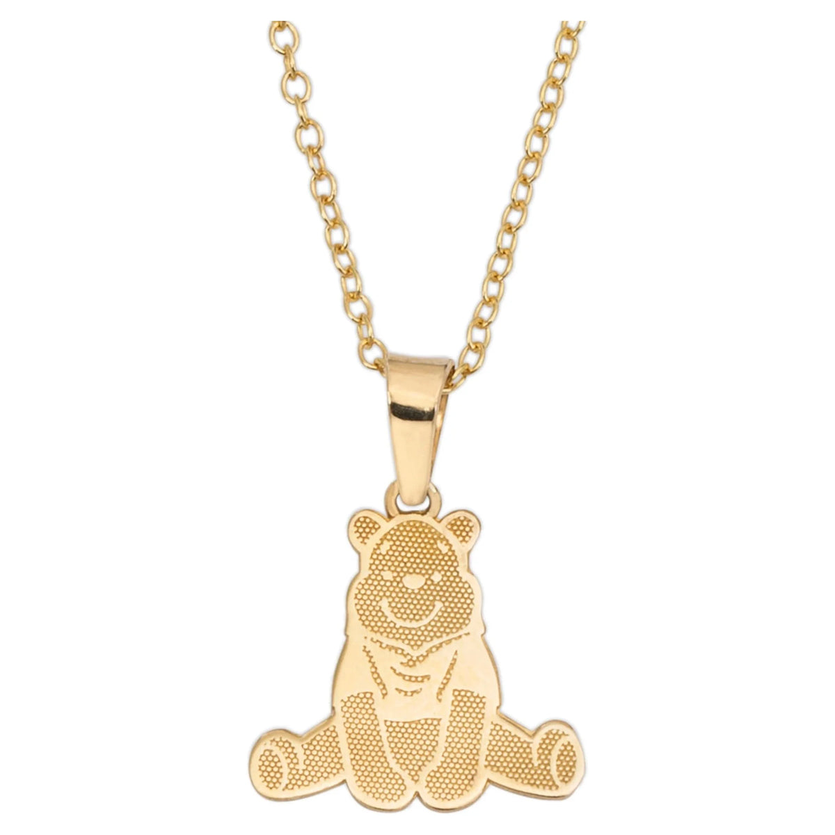 Disney 10K Yellow-Gold Winnie the Pooh Pendant Necklace, 18" Chain