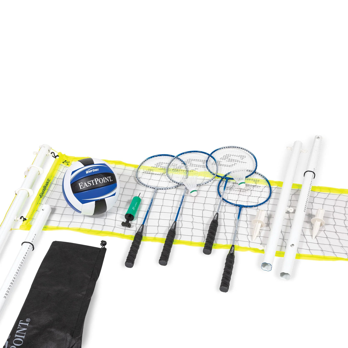 2-in-1 Volleyball and Badminton Set with Adjustable Net