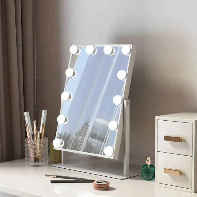 Metal Tabletop Vanity Makeup Mirror with Lights