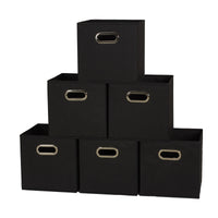 Load image into Gallery viewer, Space-Saving Black Fabric Storage Cubes Set of 6
