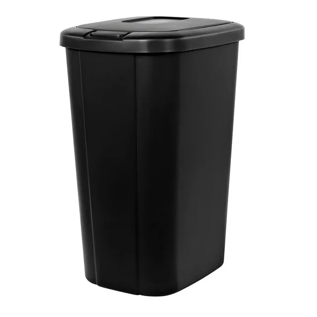 13.3 Gallon Black Touch Top Kitchen Trash Can