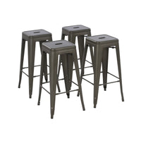 Load image into Gallery viewer, Modern Industrial Metal Barstool Set of 4, 30&quot; Backless Stackable Kitchen &amp; Bar Stools
