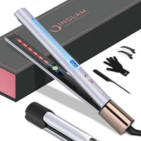 Load image into Gallery viewer, Round Flat Iron for Hair, Infrared Hair Iron 2 in 1
