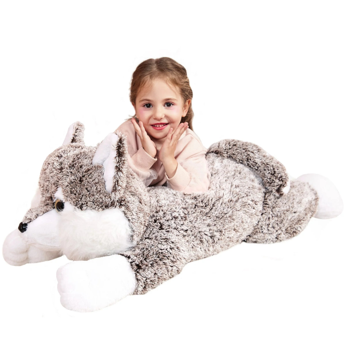 Giant Wolf Stuffed Animal Plush Toy,Large Jumbo Wolf 30"